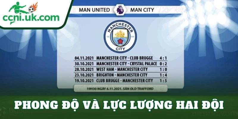 Phong độ và lực lượng hai đội